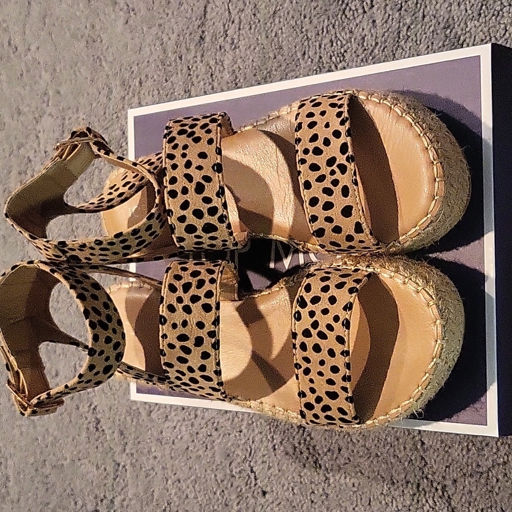 Leopard Sandles and a 1 inch platform sandles.